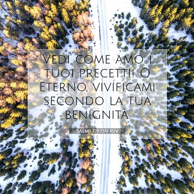Picture 07 - Salmi 119:159 RIV - Vedi come amo i tuoi precetti! O Eterno, - Bible Verse Picture