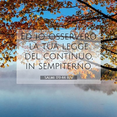 Picture 07 - Salmi 119:44 RIV - Ed io osserverò la tua legge del continuo, in - Bible Verse Picture