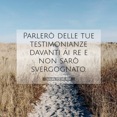 Picture 07 - Salmi 119:46 RIV - Parlerò delle tue testimonianze davanti ai re e - Bible Verse Picture