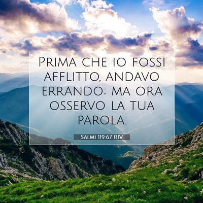 Picture 07 - Salmi 119:67 RIV - Prima che io fossi afflitto, andavo errando; ma - Bible Verse Picture