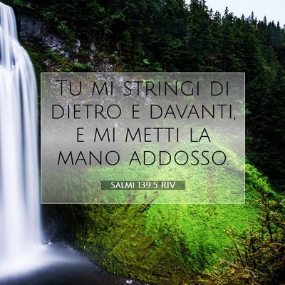 Picture 07 - Salmi 139:5 RIV - Tu mi stringi di dietro e davanti, e mi metti la - Bible Verse Picture