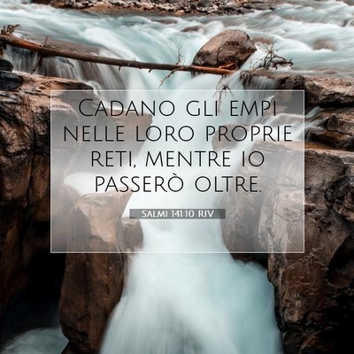 Picture 07 - Salmi 141:10 RIV - Cadano gli empi nelle loro proprie reti, mentre - Bible Verse Picture