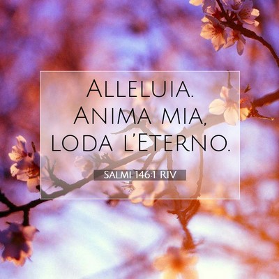 Picture 07 - Salmi 146:1 RIV - Alleluia. Anima mia, loda - Bible Verse Picture
