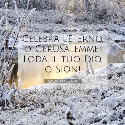 Picture 07 - Salmi 147:12 RIV - Celebra l’Eterno, o Gerusalemme! Loda il tuo - Bible Verse Picture