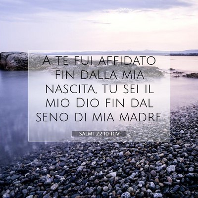 Picture 07 - Salmi 22:10 RIV - A te fui affidato fin dalla mia nascita, tu sei - Bible Verse Picture