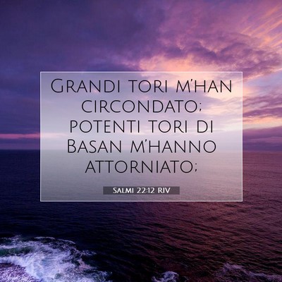 Picture 07 - Salmi 22:12 RIV - Grandi tori m’han circondato; potenti tori di - Bible Verse Picture