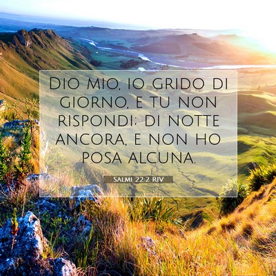 Picture 07 - Salmi 22:2 RIV - Dio mio, io grido di giorno, e tu non rispondi; - Bible Verse Picture