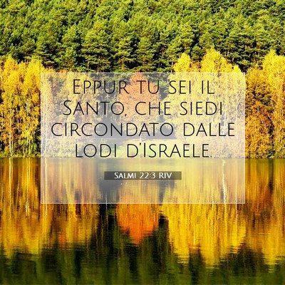 Picture 07 - Salmi 22:3 RIV - Eppur tu sei il Santo, che siedi circondato dalle - Bible Verse Picture