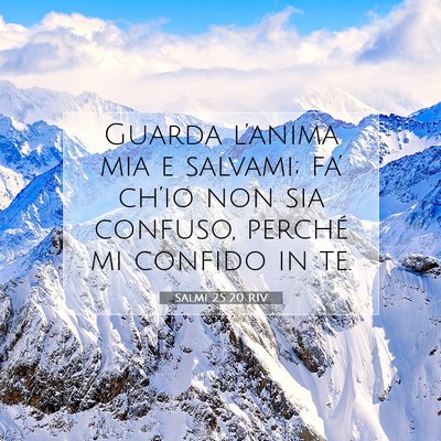 Picture 07 - Salmi 25:20 RIV - Guarda l’anima mia e salvami; fa’ ch’io non - Bible Verse Picture