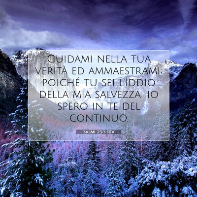 Picture 07 - Salmi 25:5 RIV - Guidami nella tua verità ed ammaestrami; poiché - Bible Verse Picture