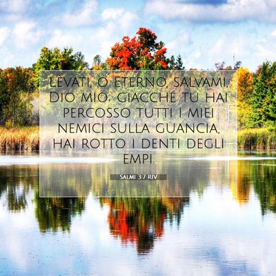 Picture 07 - Salmi 3:7 RIV - Lèvati, o Eterno, salvami, Dio mio; giacché tu - Bible Verse Picture