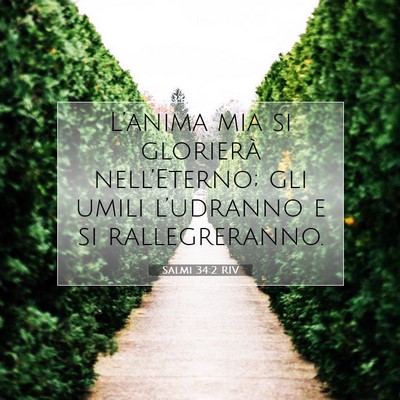 Picture 07 - Salmi 34:2 RIV - L’anima mia si glorierà nell’Eterno; gli - Bible Verse Picture