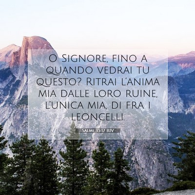 Picture 07 - Salmi 35:17 RIV - O Signore, fino a quando vedrai tu questo? Ritrai - Bible Verse Picture