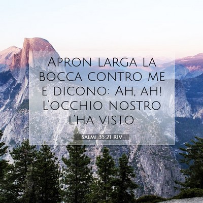 Picture 07 - Salmi 35:21 RIV - Apron larga la bocca contro me e dicono: Ah, ah! - Bible Verse Picture