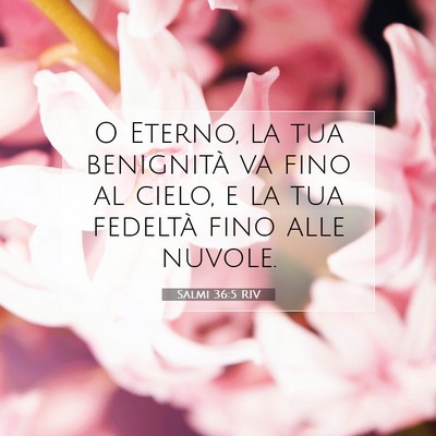 Picture 07 - Salmi 36:5 RIV - O Eterno, la tua benignità va fino al cielo, e - Bible Verse Picture
