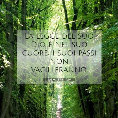 Picture 07 - Salmi 37:31 RIV - La legge del suo Dio è nel suo cuore; i suoi - Bible Verse Picture