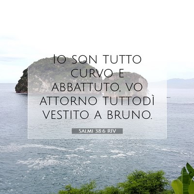 Picture 07 - Salmi 38:6 RIV - Io son tutto curvo e abbattuto, vo attorno - Bible Verse Picture