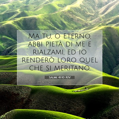 Picture 07 - Salmi 41:10 RIV - Ma tu, o Eterno, abbi pietà di me e rialzami, ed - Bible Verse Picture