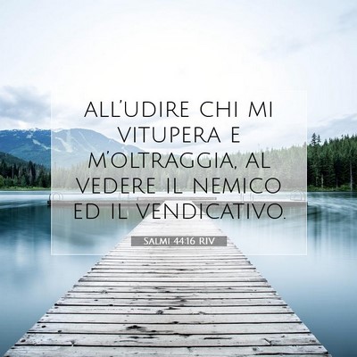 Picture 07 - Salmi 44:16 RIV - all’udire chi mi vitupera e m’oltraggia, al - Bible Verse Picture
