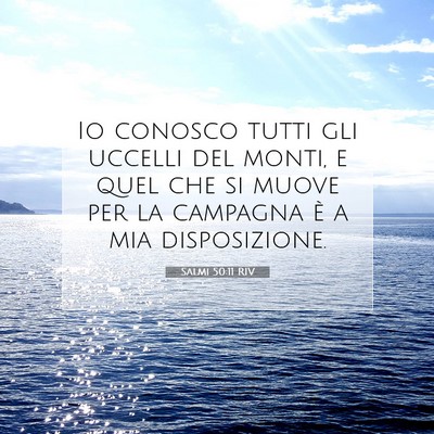Picture 07 - Salmi 50:11 RIV - Io conosco tutti gli uccelli del monti, e quel - Bible Verse Picture