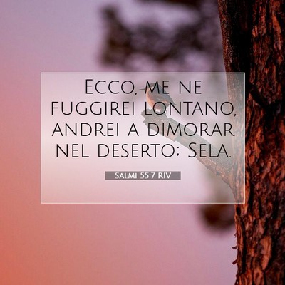 Picture 07 - Salmi 55:7 RIV - Ecco, me ne fuggirei lontano, andrei a dimorar - Bible Verse Picture