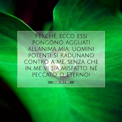 Picture 07 - Salmi 59:3 RIV - Perché, ecco essi pongono agguati all’anima - Bible Verse Picture