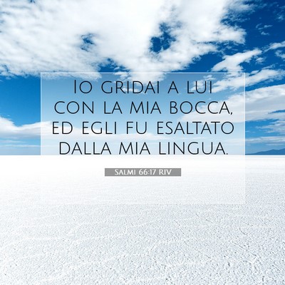 Picture 07 - Salmi 66:17 RIV - Io gridai a lui con la mia bocca, ed egli fu - Bible Verse Picture