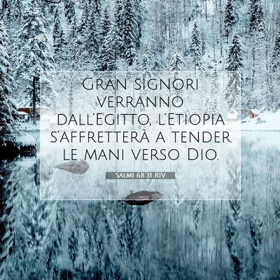 Picture 07 - Salmi 68:31 RIV - Gran signori verranno dall’Egitto, l’Etiopia - Bible Verse Picture