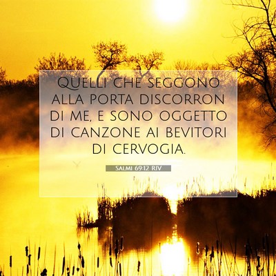 Picture 07 - Salmi 69:12 RIV - Quelli che seggono alla porta discorron di me, e - Bible Verse Picture