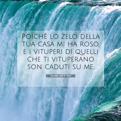 Picture 07 - Salmi 69:9 RIV - Poiché lo zelo della tua casa mi ha roso, e i - Bible Verse Picture
