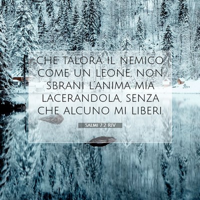 Picture 07 - Salmi 7:2 RIV - che talora il nemico, come un leone, non sbrani - Bible Verse Picture