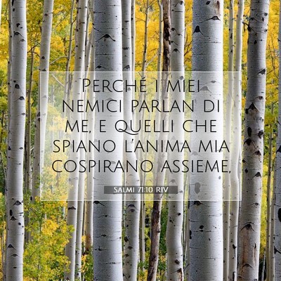 Picture 07 - Salmi 71:10 RIV - Perché i miei nemici parlan di me, e quelli che - Bible Verse Picture