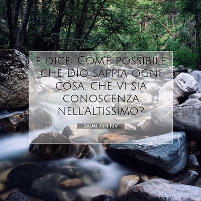 Picture 07 - Salmi 73:11 RIV - e dice: Com’è possibile che Dio sappia ogni - Bible Verse Picture