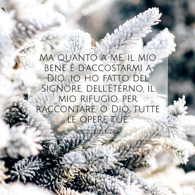 Picture 07 - Salmi 73:28 RIV - Ma quanto a me, il mio bene è d’accostarmi a - Bible Verse Picture