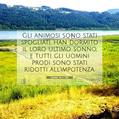 Picture 07 - Salmi 76:5 RIV - Gli animosi sono stati spogliati, han dormito il - Bible Verse Picture