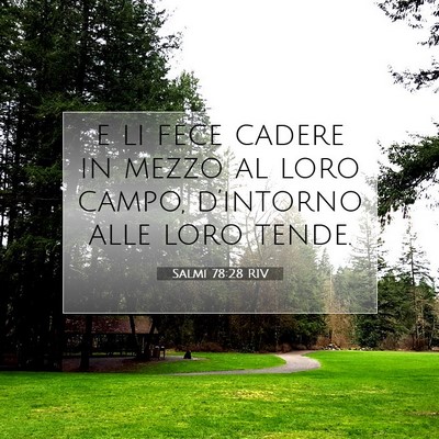 Picture 07 - Salmi 78:28 RIV - e li fece cadere in mezzo al loro campo, - Bible Verse Picture