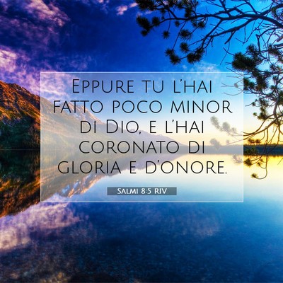 Picture 07 - Salmi 8:5 RIV - Eppure tu l’hai fatto poco minor di Dio, e - Bible Verse Picture