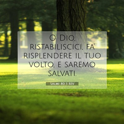 Picture 07 - Salmi 80:3 RIV - O Dio, ristabiliscici, fa’ risplendere il tuo - Bible Verse Picture