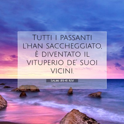 Picture 07 - Salmi 89:41 RIV - Tutti i passanti l’han saccheggiato, è - Bible Verse Picture