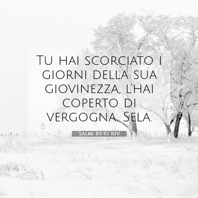 Picture 07 - Salmi 89:45 RIV - Tu hai scorciato i giorni della sua giovinezza, - Bible Verse Picture