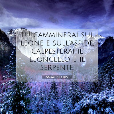 Picture 07 - Salmi 91:13 RIV - Tu camminerai sul leone e sull’aspide, - Bible Verse Picture