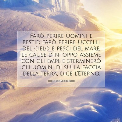 Picture 07 - Sofonia 1:3 RIV - Farò perire uomini e bestie; farò perire - Bible Verse Picture