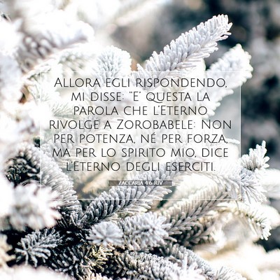 Picture 07 - Zaccaria 4:6 RIV - Allora egli rispondendo, mi disse: “E’ questa - Bible Verse Picture
