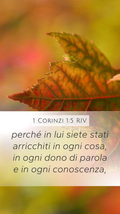 1 Corinzi 1:5 RIV Bible Verse Image