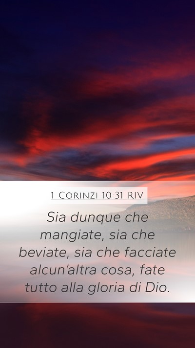 1 Corinzi 10:31 RIV Bible Verse Image