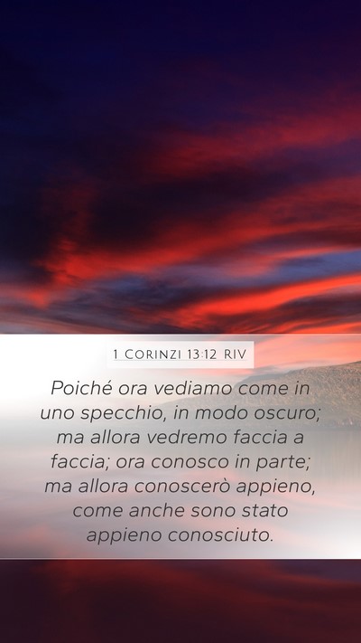 1 Corinzi 13:12 RIV Bible Verse Image