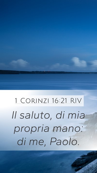 1 Corinzi 16:21 RIV Bible Verse Image