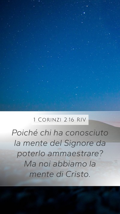 1 Corinzi 2:16 RIV Bible Verse Image