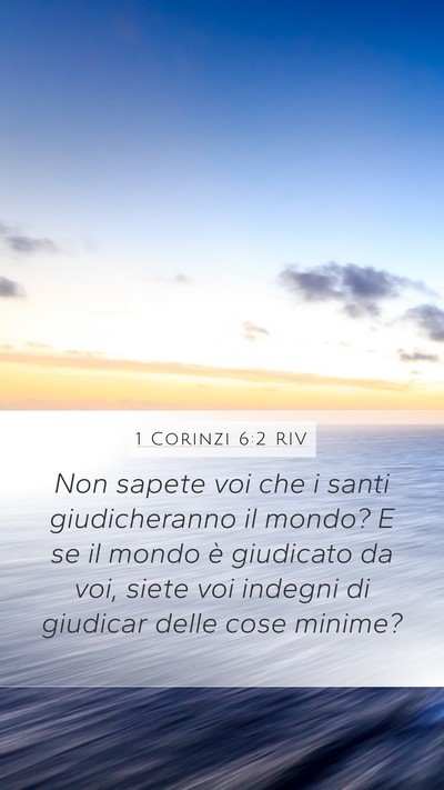 1 Corinzi 6:2 RIV Bible Verse Image