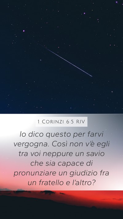 1 Corinzi 6:5 RIV Mobile Phone Wallpaper - Io dico questo per farvi vergogna. Così non - Mobile Bible Verse Wallpaper